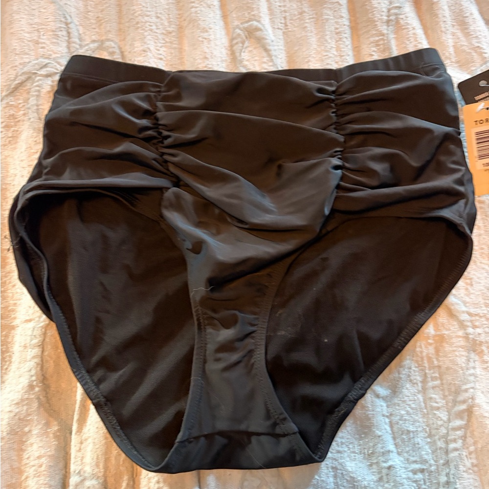 Black High-Waisted Swim Bottoms